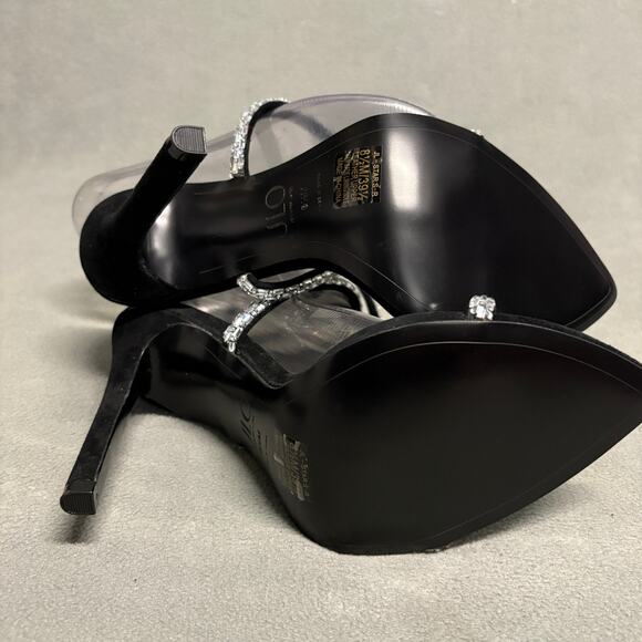 JLO Jennifer Lopez  xREVOLVE Star Sandal Heels in Black Size 8.5 - Picture 8 of 12